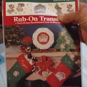 Christmas rub on decal old stock